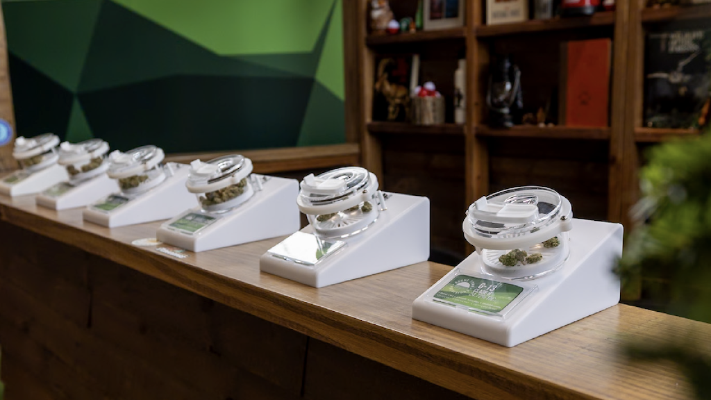 Dispensary display of Legal Cannabis in New Jersey.